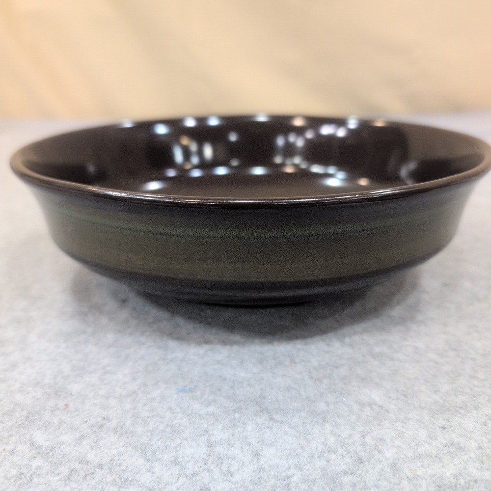 Franciscan Brown Glazed Ceramic Bowl with Green Band Mid Century Modern - Picture 2 of 8